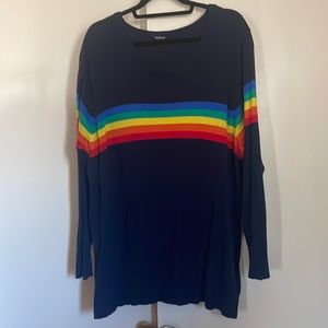 Torrid rainbow stripe sweater, 3X